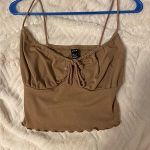 SHEIN Brown Ribbed Camisole Top